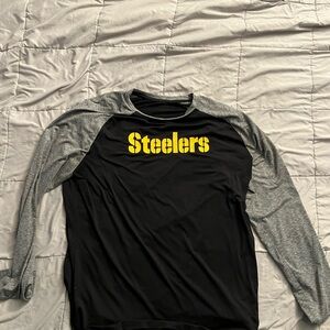 Men’s Fanatics Steelers Black and Gray Long Sleeve Shirt